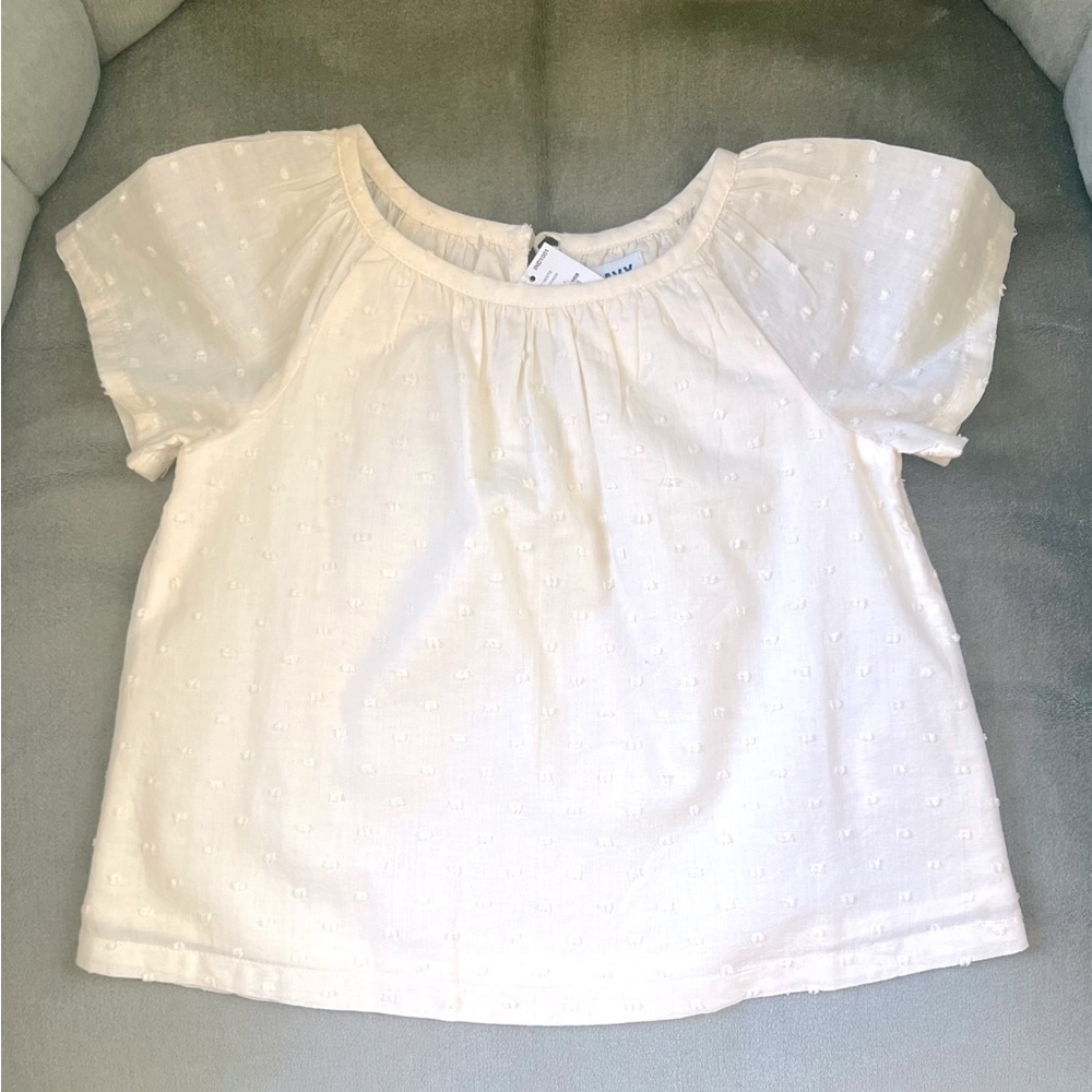 Dotted Swiss Ivory Top. Old Navy. 12-18 mo. Perfect condition. NWT
